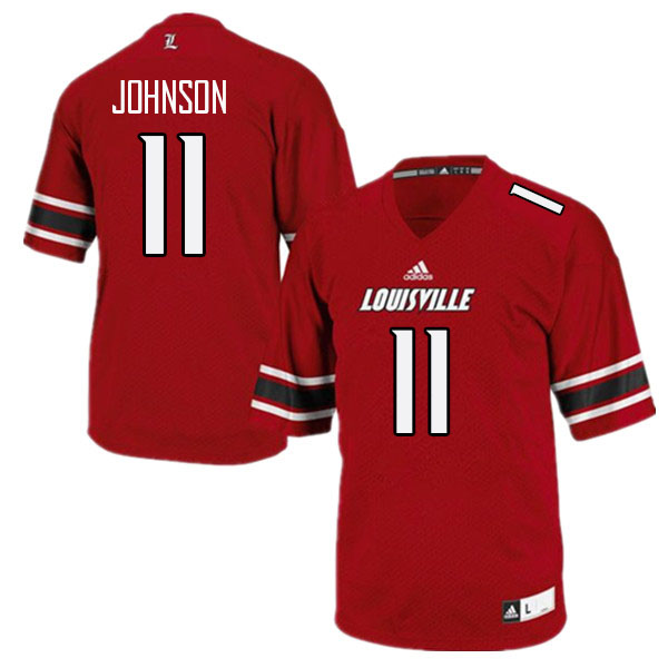 Men #11 Jamari Johnson Louisville Cardinals College Football Jerseys Stitched Sale-Red